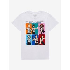 My Hero Academia Ice Cream Characters Grid Boyfriend Fit Girls T-Shirt (Med)